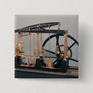 Reconstruction of James Watt's steam engine Pinback Button