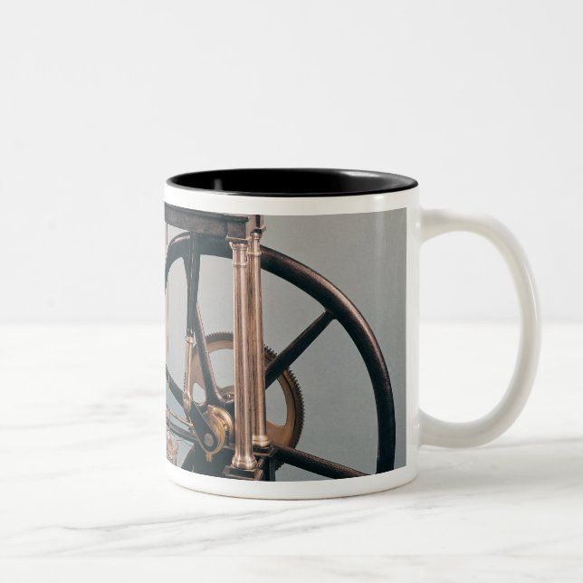 Reconstruction of James Watt's steam engine Two-Tone Coffee Mug (Right)