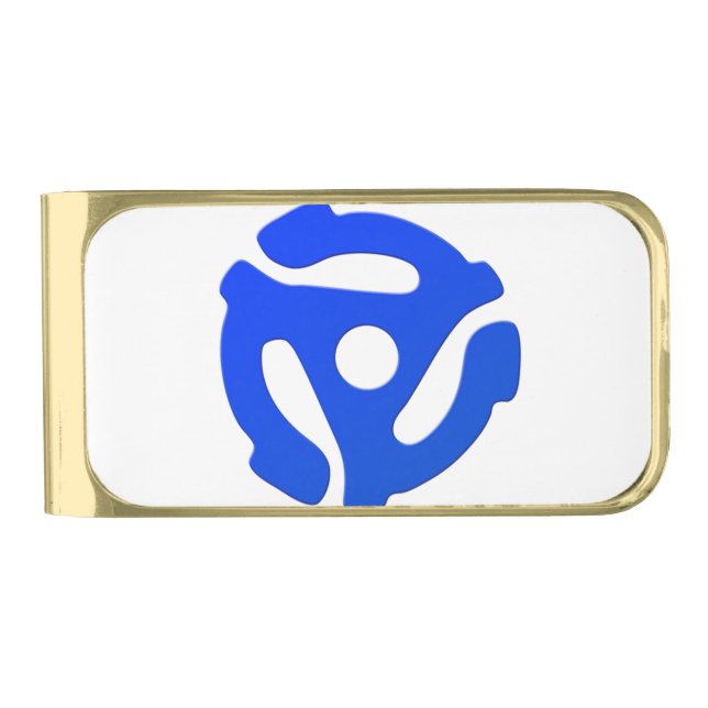 Record Adapter Gold Finish Money Clip (Front)