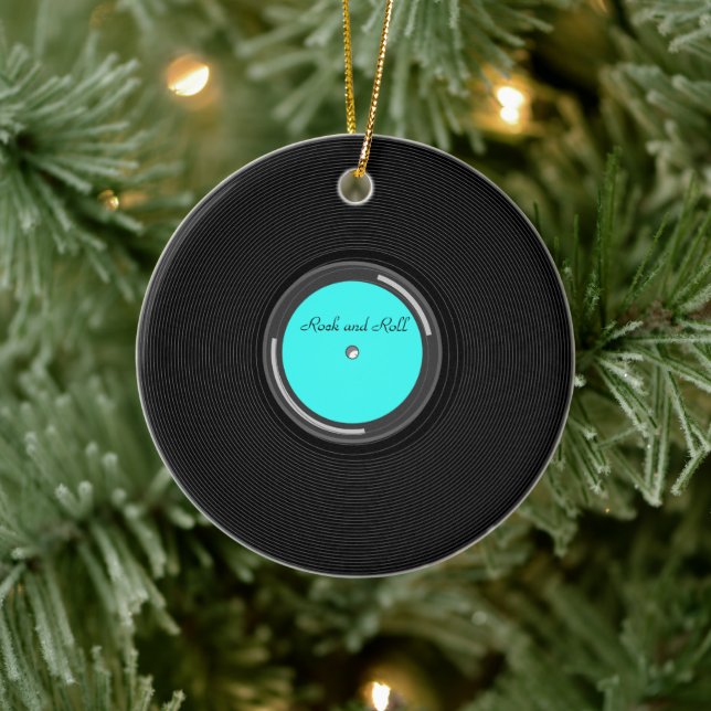 Record Album Ceramic Ornament (Tree)