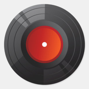 RECORD ALBUM CLASSIC ROUND STICKER