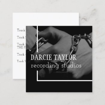 Record Album Cover Design Your Own Music Themed Square Business Card by Ricaso_Intros at Zazzle