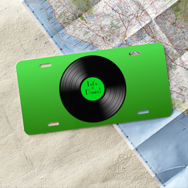 Record Album Let's Dance Novelty License Plate (In Situ)