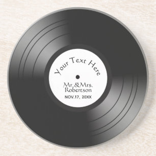 Record Album Names Date Wedding / Anniversary Coaster