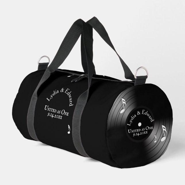 Record Album Newlyweds / Wedding Party Duffle Bag (Left Corner)