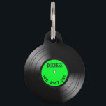 Record Album Novelty Pets ID Number and Name Green Pet ID Tag<br><div class="desc">Great fun look with a 33 speed vinyl album</div>