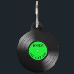 Record Album Novelty Pets ID Number and Name Green Pet ID Tag<br><div class="desc">Great fun look with a 33 speed vinyl album</div>