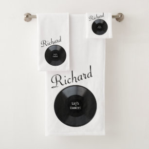 Record Album Personalized Let's Dance Bath Towel Set