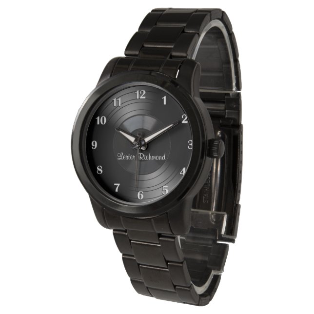 Record Album Personalized Twelve Numbers  Watch (Angled)