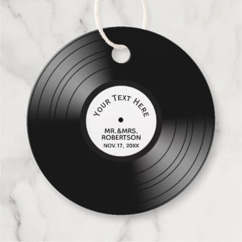Record Album Song Name Date Wedding / Anniversary Favor Tags by LwoodMusic at Zazzle