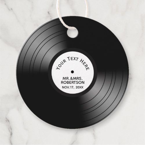 Record Album Song Name Date Wedding  Anniversary Favor Tags