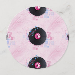 record album vintage wedding invitations