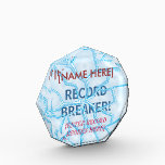 Record Breaker Award<br><div class="desc">This award is a customizable template with a transparent graphic of broken ice / glass. Behind the graphic are the words "Record Breaker" which is also set as a text template. Additional text templates are included for the recipient and the record being broken. Design is also customizable if you wish...</div>
