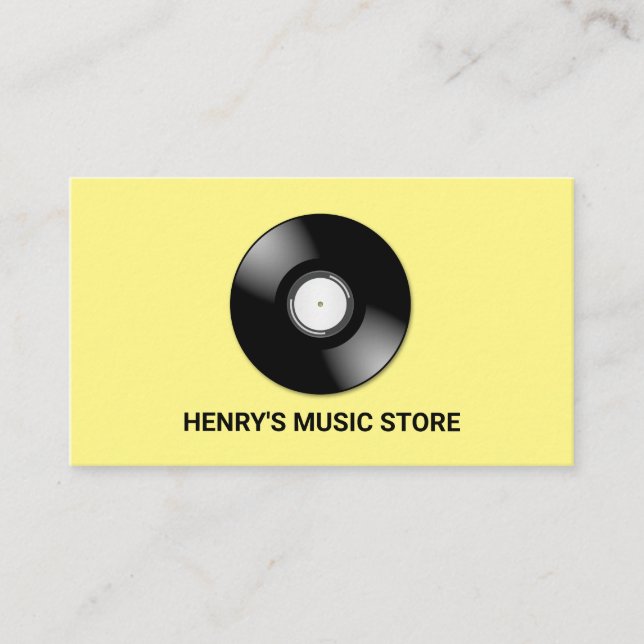 Record Logo, Music Store Business Card (Front)