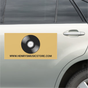Record Logo, Music Store Car Magnet