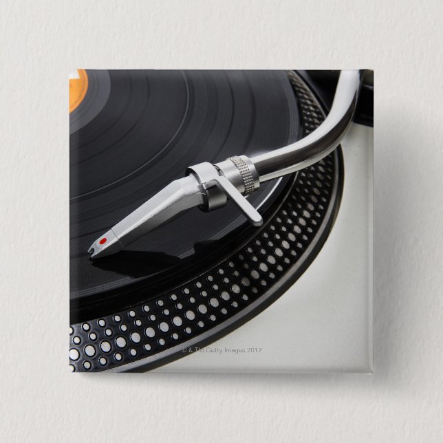 Record Needle Stylus Pinback Button (Front)