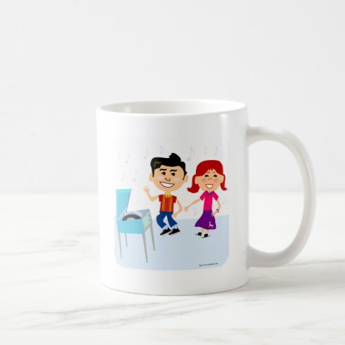 Record Party Fun Cute Cartoon Characters Design Coffee Mug