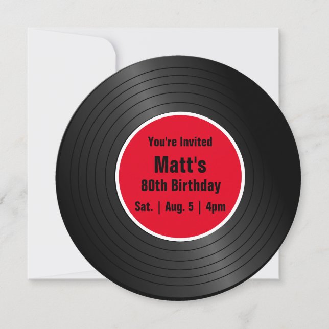 Record Party Invitation (Front)