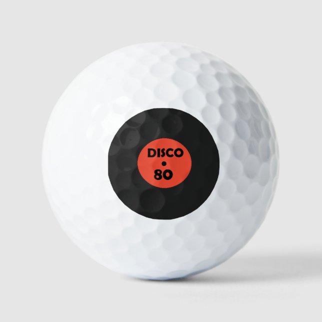 Record Plate Golf Balls - Disco Music Party (Front)