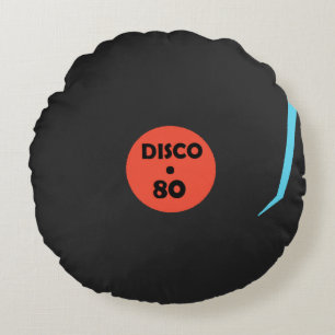 Record Plate Round Pillow Disco Music Party