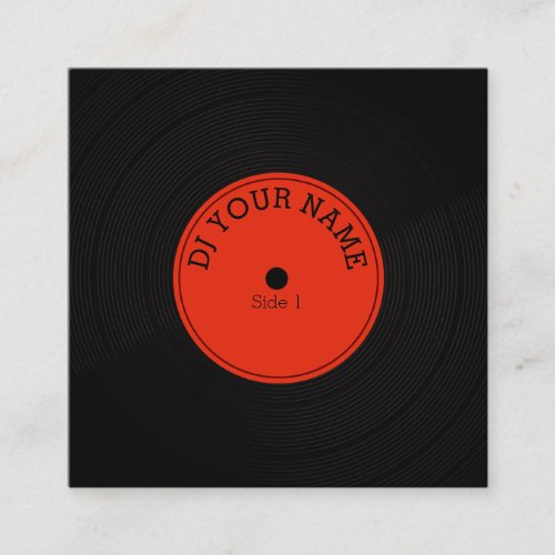 Record plate vinyl musical cover square business card