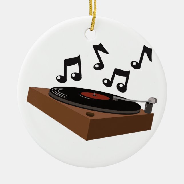 Record Player Ceramic Ornament (Front)