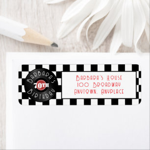 Record Player Rock N Roll Themed Birthday Party Label