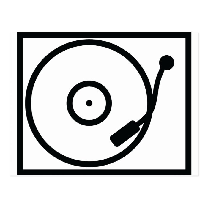 record player turntable icon postcard