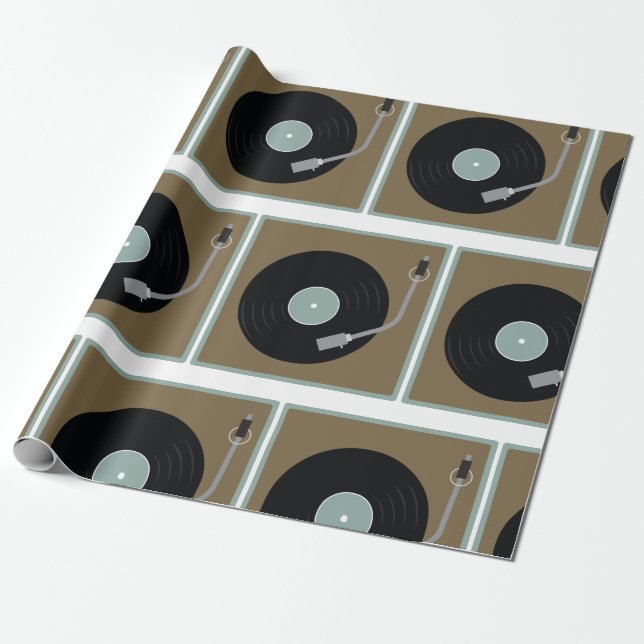 Record Player Wrapping Paper (Unrolled)