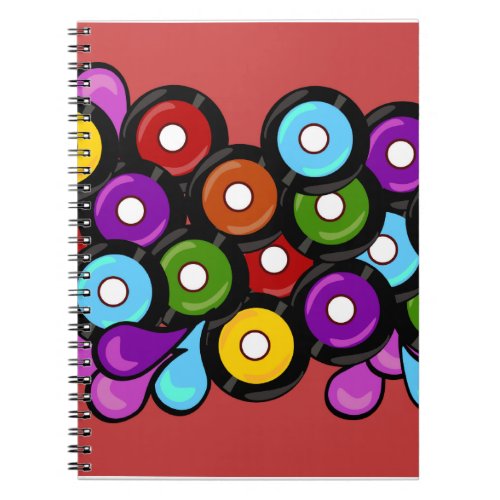 Record Romp Fun Music Pattern Art Notebook