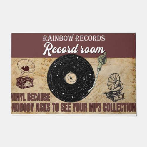  Record Room Decor Rug Retro Vibes Doormat