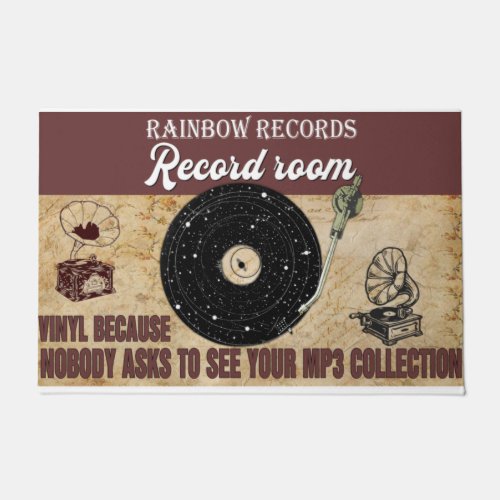 Record Room Decor Rug Retro Vibes Doormat