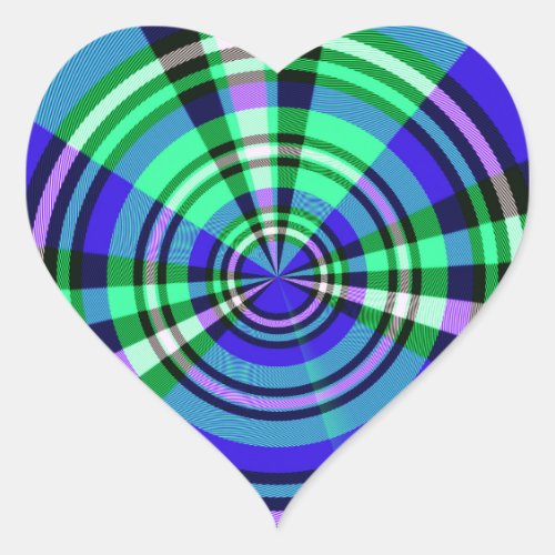 Record Starburst _ Blue Heart Sticker