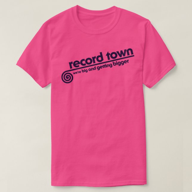 Record Town Defunct 80s Music Store T-Shirt (Design Front)