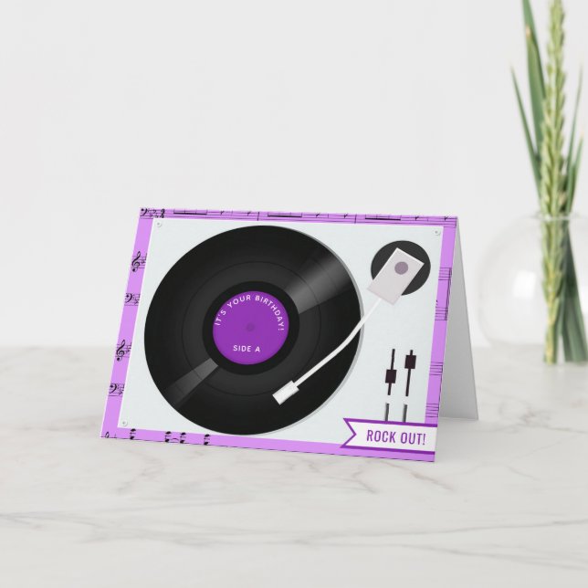record turntable birthday card (Front)