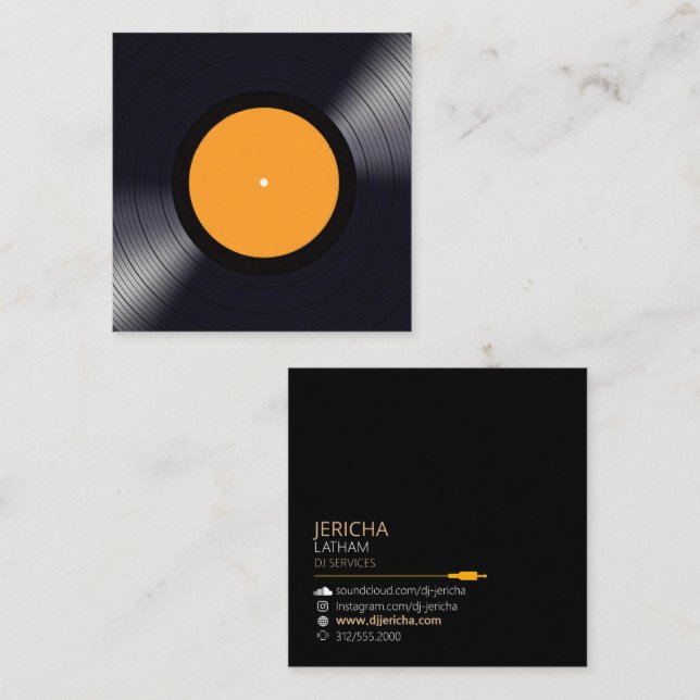 record vinyl disk jockey business card (Front/Back)
