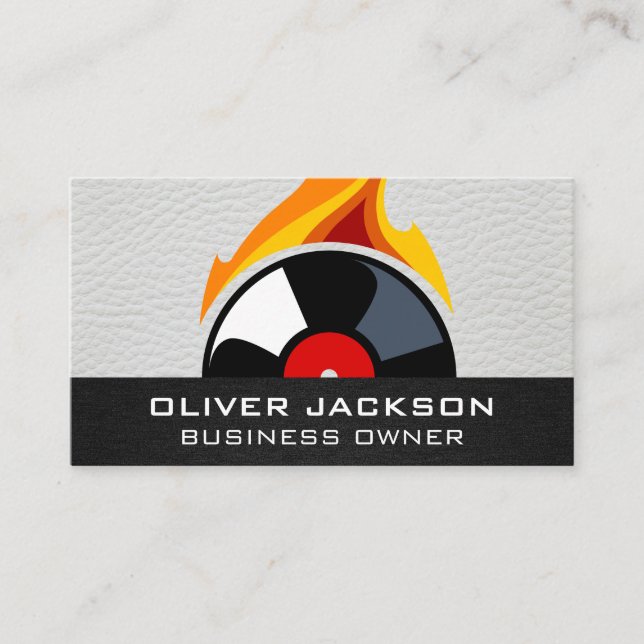Record Vinyl Flame Business Card (Front)