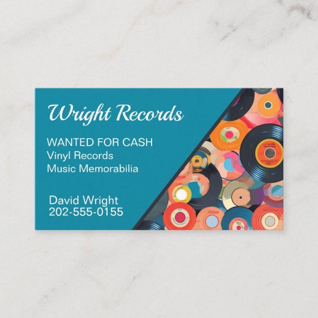 Record Vinyl Music Memorabilia Business Card (Front)