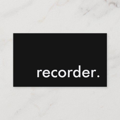 recorder. business cards