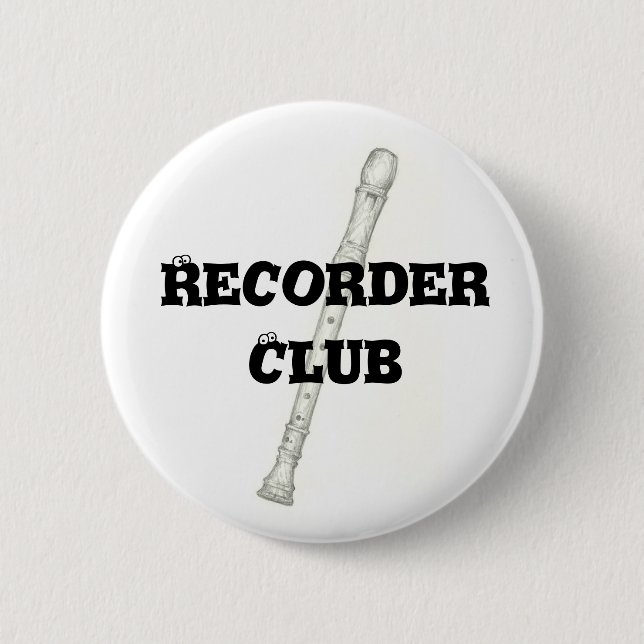 Recorder Club Pinback Button (Front)