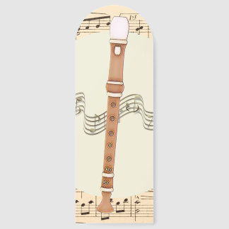 Recorder Instrument and Sheet Music Bookmark