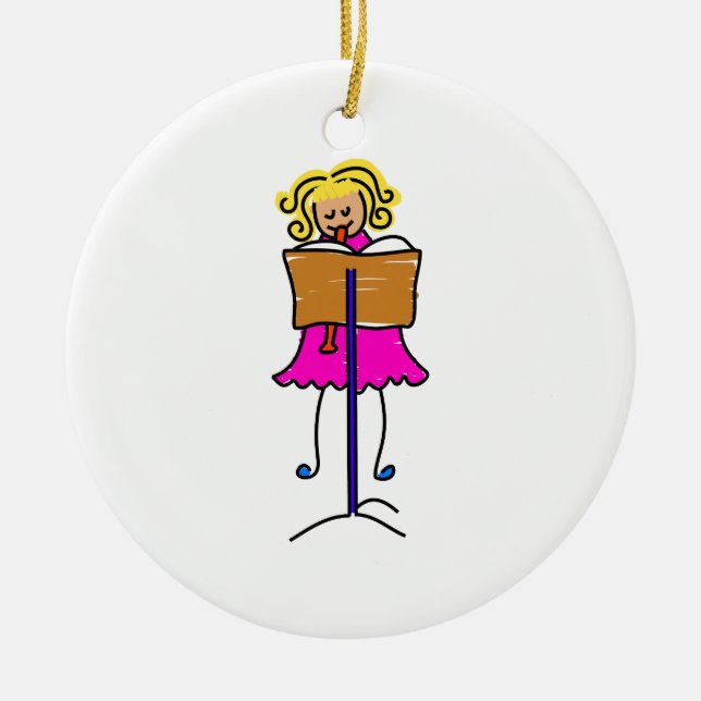 Recorder Kid Ceramic Ornament (Front)