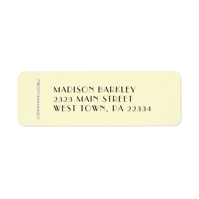 Recorder Music Teacher Musician Band Label (Front)