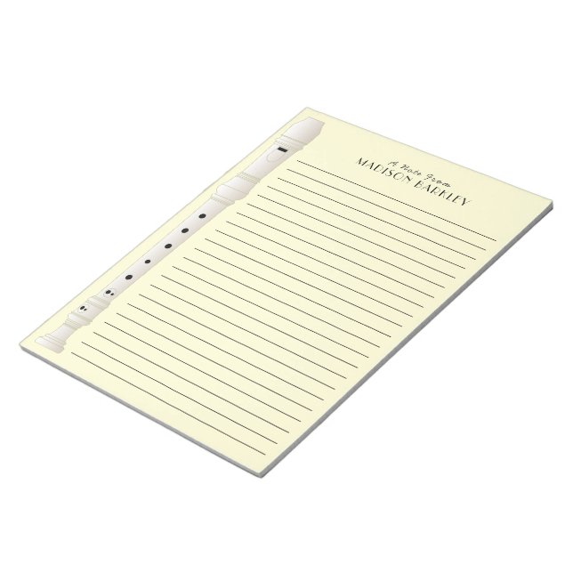 Recorder Music Teacher Musician Band Notepad (Angled)