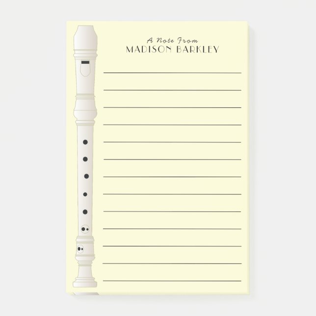 Recorder Music Teacher Musician Band Post-it Notes (Front)