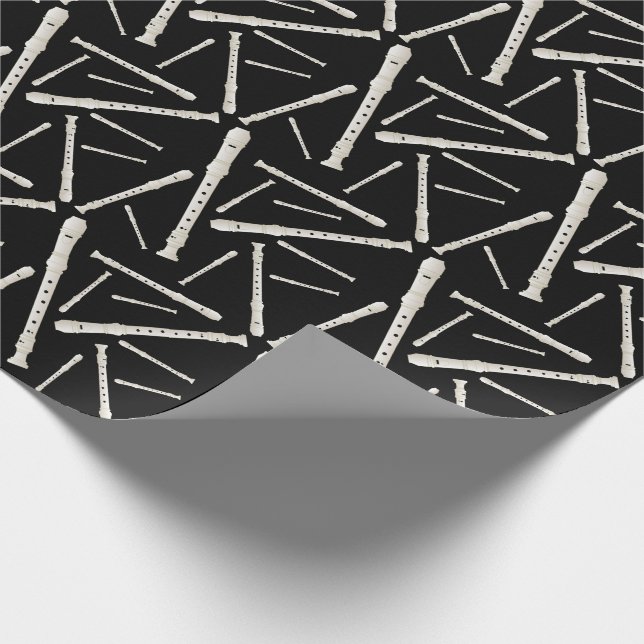 Recorder Music Teacher Musician Band Wrapping Paper (Corner)