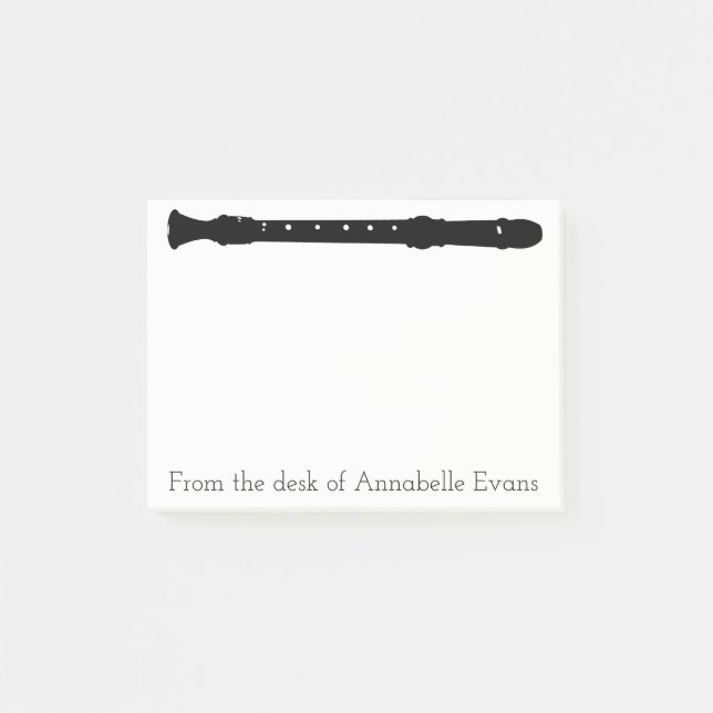Recorder Personalize Post-it Notes (Front)