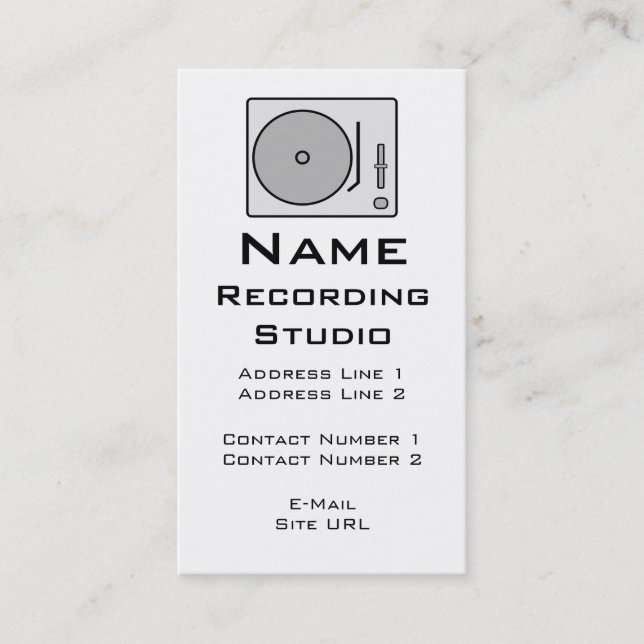 Recording Studio Business Card (Front)
