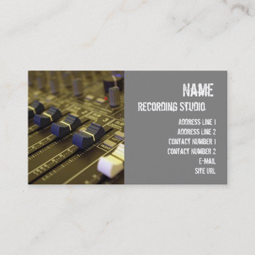 Customizable Recording Studio Business Card