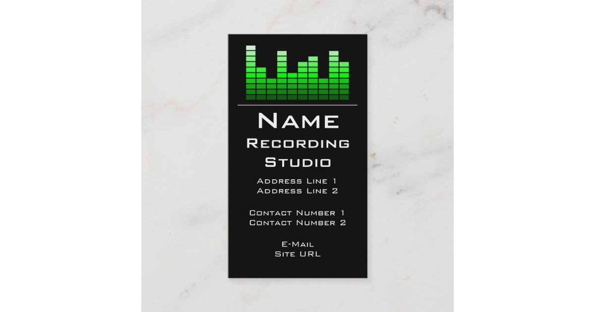 Recording Studio Business Card Zazzle